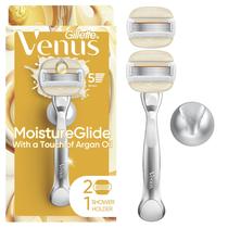 Razor Venus Moistureglide feminino com 2 recargas e suporte Razor Venus Moistureglide feminino com 2 recargas e suporte