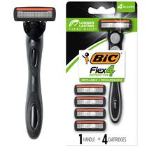 Razors BIC Flex 4 Sensitive recarregáveis masculinos, pacote com 5 unidades com alça Razors BIC Flex 4 Sensitive recarregáveis masculinos, pacote com 5 unidades com alça