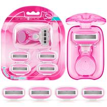 Razors DreamGenius Travel para mulheres com 1 alça e 5 cartuchos Razors DreamGenius Travel para mulheres com 1 alça e 5 cartuchos