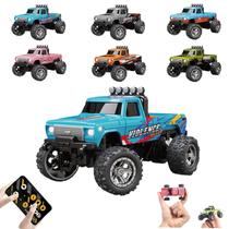 RC Monster Truck Mini escala 1:64 com luzes e controle remoto de 2,4 GHz RC Monster Truck Mini escala 1:64 com luzes e controle remoto de 2,4 GHz