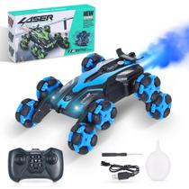 RC Stunt Car Goolsky de 8 rodas com spray e luz para crianças de 2,4 GHz