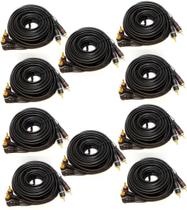 RCA Plug Banhado a Ouro Cabo de 5 Metros Duplo 10 Unidades