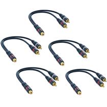RCA Splitter DTeedck, 1 fêmea para 2 machos, 20 cm, pacote com 5