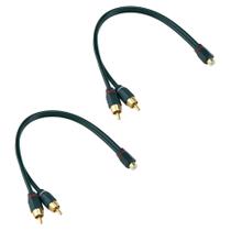 RCA Splitter Sydien, 1 fêmea para 2 machos, 30,5 cm, pacote com 2