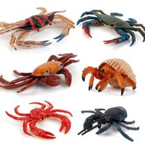 Realista 6 PCS Ocean Marine Animal Modelo de Animais Figuras Caranguejo Hermit Crab Festa da Família Favorece Suprimentos Toppers Bolo Definir Brinquedos para Meninos Meninas Crianças