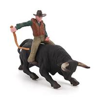 Realista Cowboy Black Bull Figura Brinquedo, Simulado Toureiro Espanhol Gado Coleção Playset Ciências Pré-escolares Educacional Aprenda Adereços Cognitivos