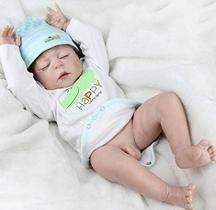 Realistic Reborn Baby Dolls Boy Silicone Full Body 22 Inches Sleeping Baby Look Real Cute Newborn Reborn Dolls Anatomicamente Correto