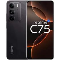 Realme C75 NFC 256GB 8GB IP69 Prova Dágua 6000mAh Câmera dupla 50MP Celular Resistente - Preto