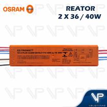 REATOR ELETRÔNICO OSRAM P/LÂMPADA FLUORESCENTE 2x40W BIVOLT KIT 6