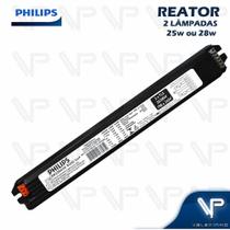 Reator eletrônico philips p/lâmpada fluorescente 2x25w 28w 220v
