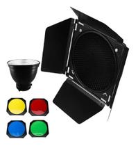 Rebatedor Flash Barndoor Colmeia 4 Filtros Bowens Bd04 Rebatedor Flash Barndoor Colmeia 4 Filtros Bowens Bd04