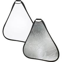 Rebatedor Triangular 2 Em 1 Branco E Prata De 110Cm Com Alça - Worldview