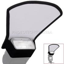 Rebatedor universal branco e prata para flash dedicado speedlite