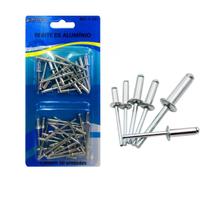 Rebite de Alumínio C/ 50 Peças 2 Tamanhos 5x10 / 4x8