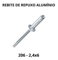 Rebite De Alumínio Repuxo 206 2,4x6mm - 50 Unidades - Casa do Serralheiro