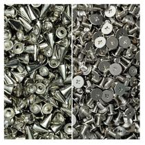 Rebite Spike Cone 10mm Kit com 50 100 ou 200 pçs Prata para Customizar roupas Artesanato