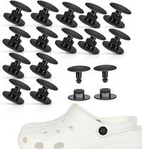 Rebites de sapato: 16 peças de plástico preto para reparo de tamancos