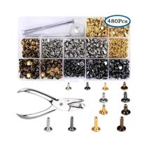 Rebites Metálicos De Dupla Face Para Artesanato Em Couro DIY, Bolsas, Cintos, Roupas, Calçados E Rebites Metálicos De Dupla Face Para Artesanato Em Couro DIY, Bolsas, Cintos, Roupas, Calçados E