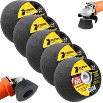 Rebolo Copo Cônico 100X50 Grão 60 Desbaste Lixa 05 Un