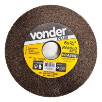 Rebolo Reto 6''x3/4'' Grão 36 Marrom Vonder - 12.59.634.036 Rebolo Reto 6''x3/4'' Grão 36 Marrom Vonder - 12.59.634.036