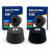 Rebolo Tipo Conico Guepar 100x50mm Grão 60 e Grão 120