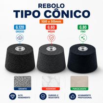 Rebolo Tipo Conico Guepar 100x50mm Grão 60 - Grão 80 - Grão 120