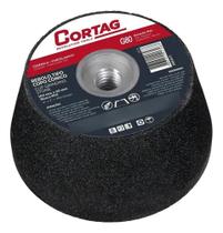 Rebolo Tipo Copo Cônico 100mm Grão 80 Rosca M14 Cortag