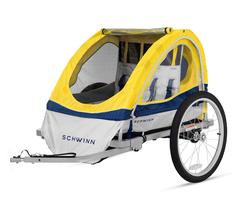 Reboque de bicicleta Schwinn Echo para 2 crianças, capacidade de 36 kg Reboque de bicicleta Schwinn Echo para 2 crianças, capacidade de 36 kg