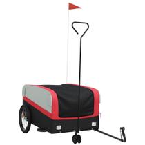 Reboque de bicicleta vidaXL Durable Iron com carga grande 45 kg preto/vermelho