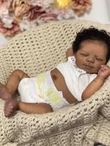 Reborn Baby Doll Anano Black Girl, corpo de vinil de silicone de 45 cm Reborn Baby Doll Anano Black Girl, corpo de vinil de silicone de 45 cm