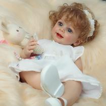 Reborn Baby Doll EIKIVAU Garota realista de 22 polegadas com cabelo loiro