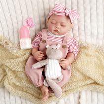 Reborn Baby Doll Jirachi Lifelike Girl de 18 polegadas com kit de alimentação