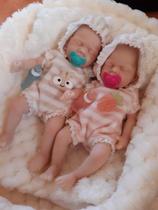 Reborn Baby Doll Twins Miaio 18 cm de silicone de corpo inteiro