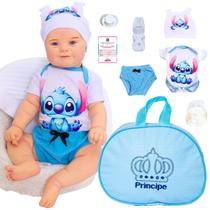 Reborn Bebê Boneco Menino Meddie Corpo Em Silicone Pode Dar Banho Bolsa de Maternidade