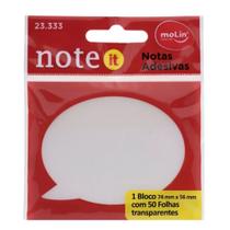 Recado adesivo 56x74 50f transparente balao - molin
