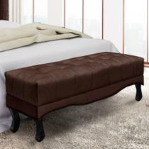 Recamier 0,90m com Pés Luiz XV e Acabamento Luxo em Tecido Suede Vicenza - Lucadi Revestimento:Café Recamier 0,90m com Pés Luiz XV e Acabamento Luxo em Tecido Suede Vicenza - Lucadi Revestimento:Café