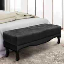 Recamier 1,40m com Capitonê em Tecido Veludo Vicenza Cor:Preto Recamier 1,40m com Capitonê em Tecido Veludo Vicenza Cor:Preto