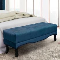 Recamier 1,60m com Capitonê Tecido Veludo Vicenza Cor:Azul Recamier 1,60m com Capitonê Tecido Veludo Vicenza Cor:Azul