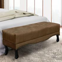 Recamier 1,95m Pés Madeira Acabamento Tecido Suede Vicenza Cor:Caramelo Recamier 1,95m Pés Madeira Acabamento Tecido Suede Vicenza Cor:Caramelo