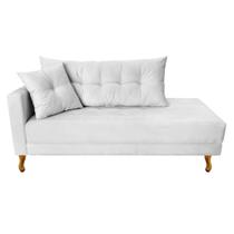 Recamier Azura 160cm com Almofada Lado Direito Suede - Doce Sonho Móveis