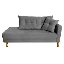 Recamier Azura 185cm com Almofada Lado Esquerdo Suede - Doce Sonho Móveis