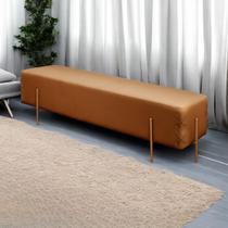 Recamier Banco Luxo Eros Sala de Estar Marrom material sintético Caramelo