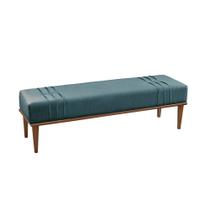 Recamier Banco Puff Linho Azul Mari