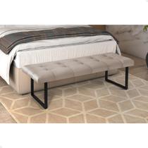 Recamier Banco Puff Para Quarto 90 cm Solteiro Sala Cama Box Decorativo Pés de Ferro Tecido Veludo