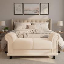 Recamier Barcelona Namoradeira Calçadeira Suede com Strass M11 - D'Rossi