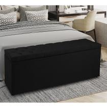 Recamier Baú 0,90m Mari Suede Preto SKY MOBILE