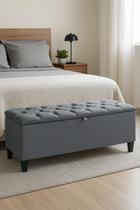 Recamier Baú Banco Divã Organizador de Enxoval Sapateira Cinza 80 Cm Recamier Baú Banco Divã Organizador de Enxoval Sapateira Cinza 80 Cm