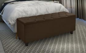 Recamier Baú Barcelona 130cm Para Cama Casal Sala Sapateira