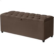 Recamier Baú Berlim Veludo Marrom Solteiro 80cm Estofado Pés PVC Preto Recamier Baú Berlim Veludo Marrom Solteiro 80cm Estofado Pés PVC Preto