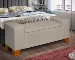 Recamier Baú Berlin 130 cm Sapateira Quarto Puff Closet Nicho Organizador Cama Decoração Banco Elegante Brinquedo Calçadeira Roupas Enxoval